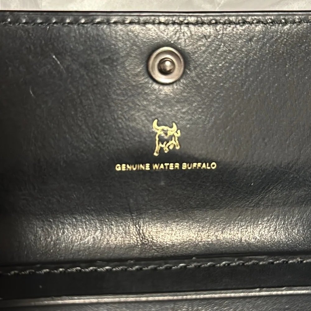 🤑SOLD🤑 Authentic Coach Genuine Water Buffalo black card holder/change purse - Picture 4 of 6